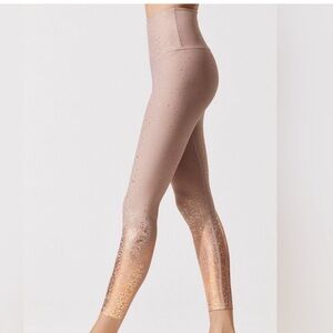 Beyond Yoga High Waist Foil Legging in rose and gold